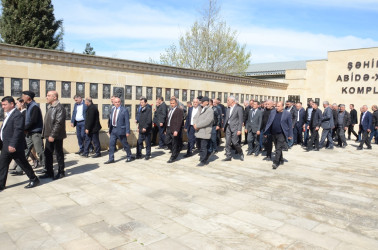 31 Mart – Azərbaycanlıların Soyqırımı Günü ilə əlaqədar Saatlı rayonunda Şəhidlər Abidə-Xatirə Kompleksi ziyarət olundu